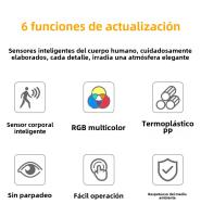 Lámpara De Noche LED Con Sensor De Movimiento Recargable Para Inodoro Y Baño Iluminación De Pies Para Pasillos Y Escaleras - details 1