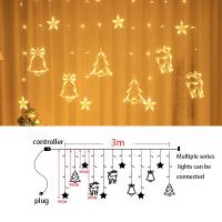 Curtain De Luces LED De Navidad Con Bola Y Cuernos De Ciervo 3.5m Decoración De Año Nuevo Para Bodas Y Fiestas 2023 Cadena De Luces De Navidad Multicolor - details 0