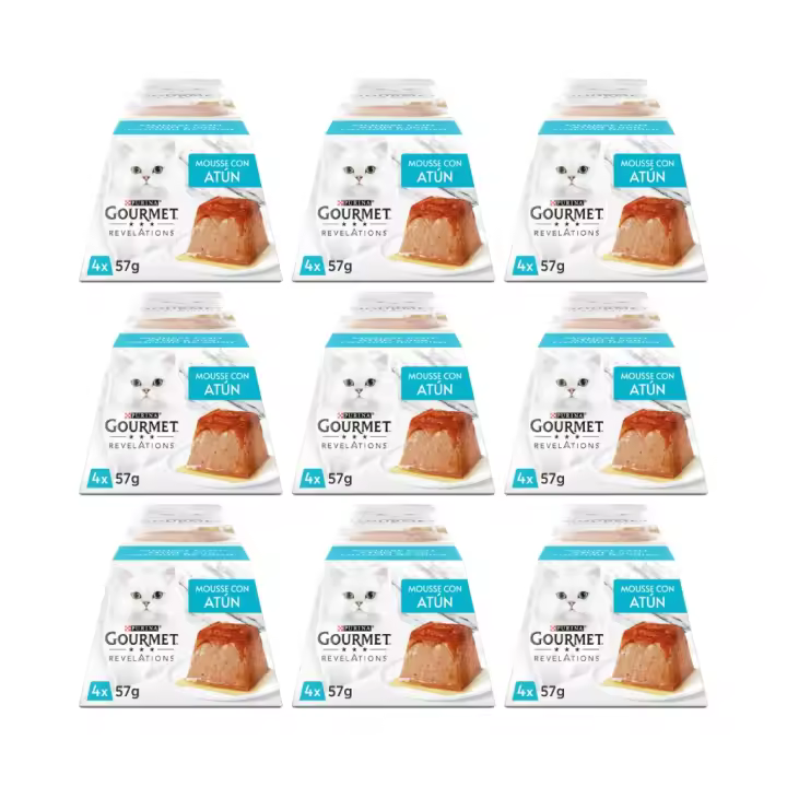 GOURMET - Revelations (24x57gr) - Pirámide de Mousse con Atún y Cascada de Salsa (6 Cajas de 4x57gr) - 1