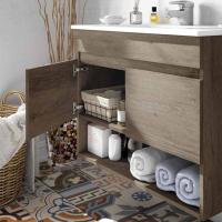 Miroytengo Mueble de baño suspendido con espejo 80 cm Roble Oscuro 80x64x45 cm - details 2