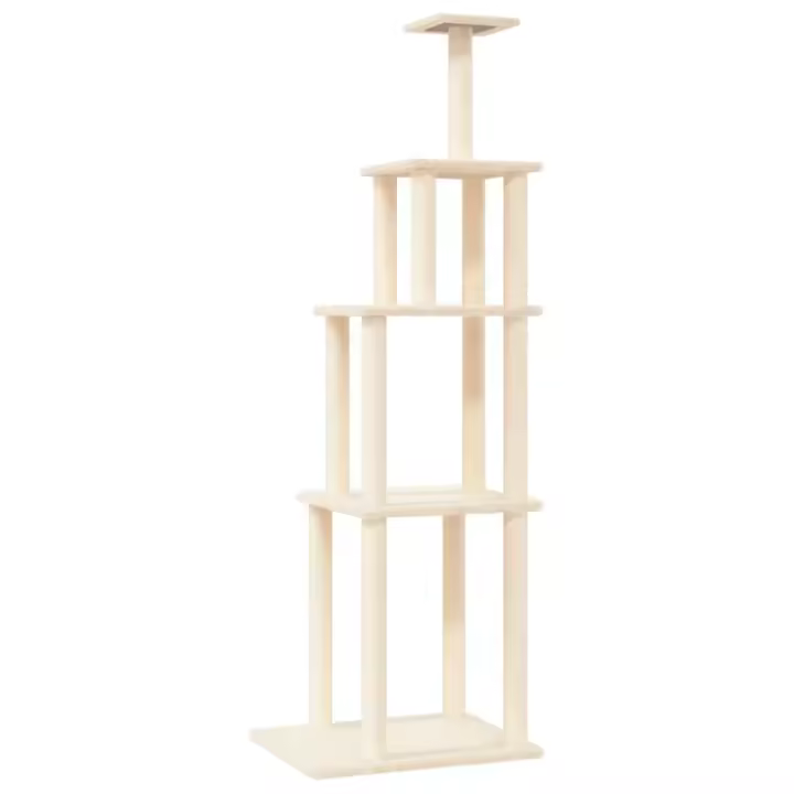 Rascador para Gatos con postes de isal color crema 183 cm - 1