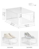 Cajas de Zapatos de Plástico Plegables y Apilables - Juego de 12 Organizadores para Zapatillas hasta Talla 44, Transparente, Azul, Blanco o Verde - details 14