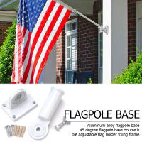 Soporte De Bandera De Aluminio Ajustable a 180 Grados Base De Pórtico Para Bandera Blanco Resistente Al Viento Montado En La Pared - details 2