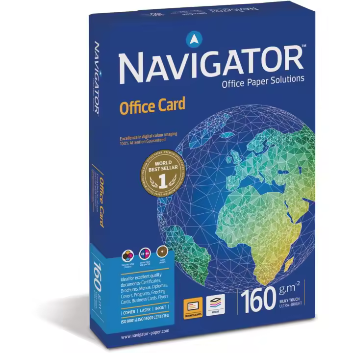 Navigator Papel para fotocopiadora DIN-A4 160 gramos, apto para fotocopiadoras de inyección y láser - Paquete de 250 hojas - 1