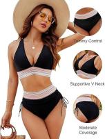 Conjuntos de Bikinis para Mujer Bikini Set Cuello en V Sexy Tanga Mujer Playa Ropa de Baño Traje de Baño Sexy Bañador de Baño Tops y Braguitas - details 3
