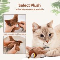 Juguete Interactivo Para Gatos Recargable Con Pájaro Silbante Y Batiente Sin Volar Con Nepote Para Gatos De Interior Juguete De Peluche Activado Al Tocar - details 2