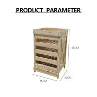 Estante para frutas y verduras de madera maciza de cinco capas, adecuado para cocina y dormitorio, color madera original, 35 x 50 x 58 cm. - details 1