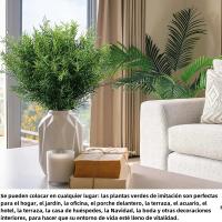 7 Ramas De Flores Artificiales Con Hierba Plástica Para Decoración De Boda Hogar Jardín Vaso Fotografía Interior Bonsái Plantas Falsas - details 14