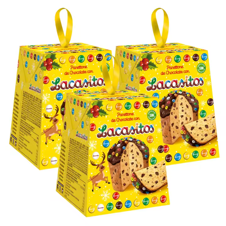 Lote de 3 Panettones Lacasitos 100G - 1