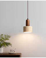 Lámpara Colgante De Carrilera LED Amarilla Marmol Japonés Wabi Sabi Travertino Nórdica Para Lateral De Cama Restaurante Pasillo Decoración - details 5