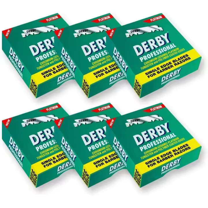600 medias cuchillas de afeitar Derby profecional precortadas,cuchilla barberia,cuchilla navaja barberia, - 1