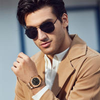 Reloj De Hombre SAPPHERO Oro Rosa Lujo Acero Inoxidable Resistente Al Agua Moda Deportiva Calendario Luminoso Regalo Elegante - details 32