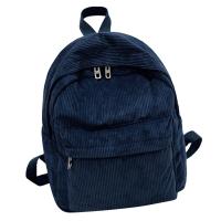 Mochila De Corduroy Para Mujer Estilo Preppy Sólido Bolsa De Hombro Para Niñas Teenager Cierre De Cremallera Material Principal Corduroy Lining De Poliéster - details 10
