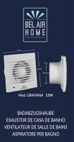 Extractor de aire para baño BEL AIR HOME Gravana en blanco - Ventilación potente y silenciosa - details 3