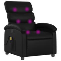 vidaXL Sillón de masaje reclinable cuero sintético Negro, Crema, Marrón Sillon Dormitorio Sillon Comodos Silla Relax Sillón Sofá - details 4