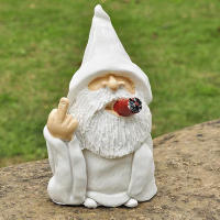 Estatua De Gnome Con Dedo Medio Micro Landscape Decoración De Jardín Resina Figura De Jardín Provocativa Para Paisaje Exterior - details 9