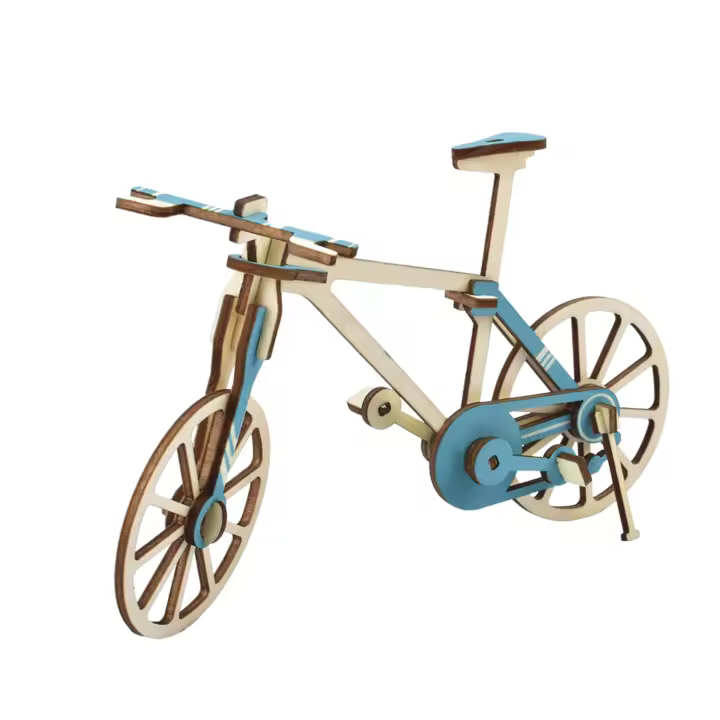 DAM. Maqueta 3D de madera. Diseño de bicicleta. 27 piezas. 19x6x17cm. - 1