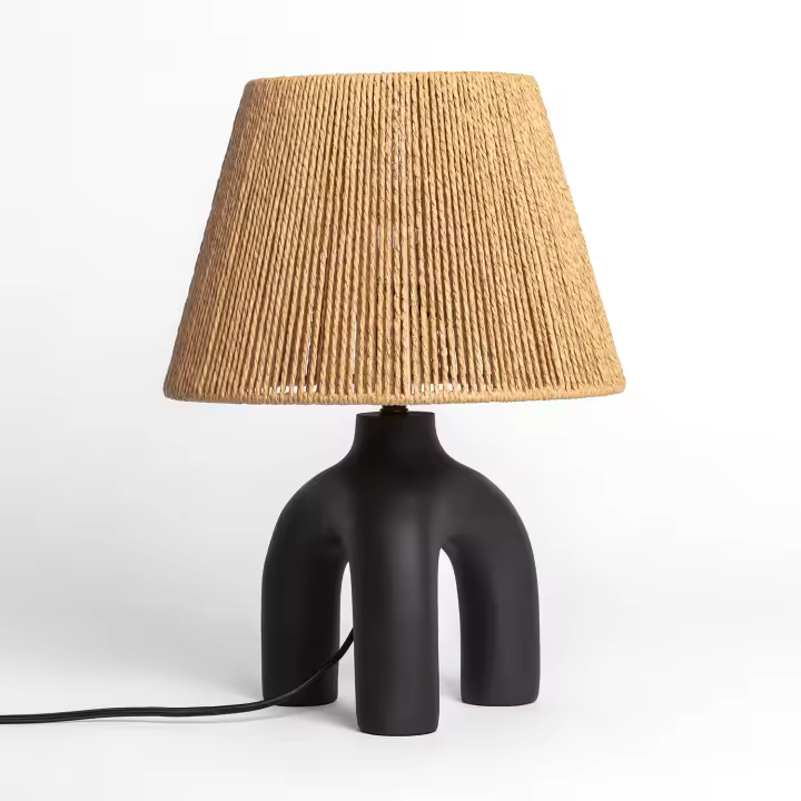 LEDKIA LIGHTING - Lámpara de Mesa Otilia | Resina y Papel Trenzado | Diseño Elegante para Salón y Dormitorio | Potencia Máx. 40W | IP20 Interior, Blanco - 1