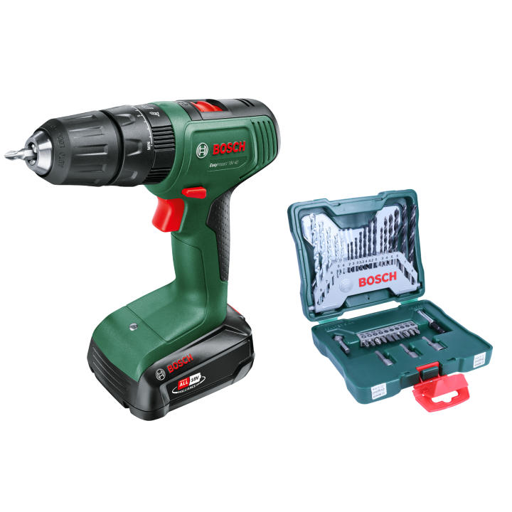 Pack Bosch Taladro Percutor EasyImpact 18V-40 con 33 Accesorios