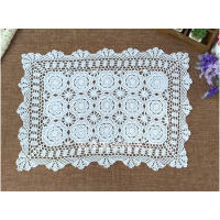 Matriz De Mesa Oval Vintage Crocheted Shabby Chic De Algodón Hecha a Mano Para Bodas Y Eventos Decoración De Hogar 30x45cm - details 5