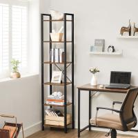 Estantería de 6 niveles multifuncional, librería espaciosa, ideal para oficina, salón, dormitorio y cocina, 40x30x187.5 cm, disponible en greige, marrón rústico y olmo pardo - details 7