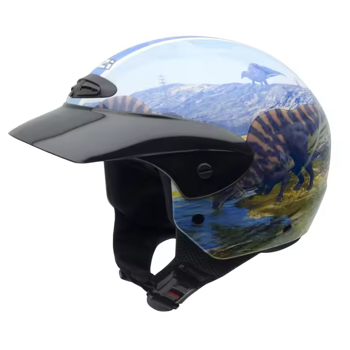 Casco de Moto Minijet Single Jr. NZI Helmets para Niños - Carcasa de Nugema - Homologación UNECE R.22.05 - Tallas S L - Bolsa Portacascos Incluida - 1