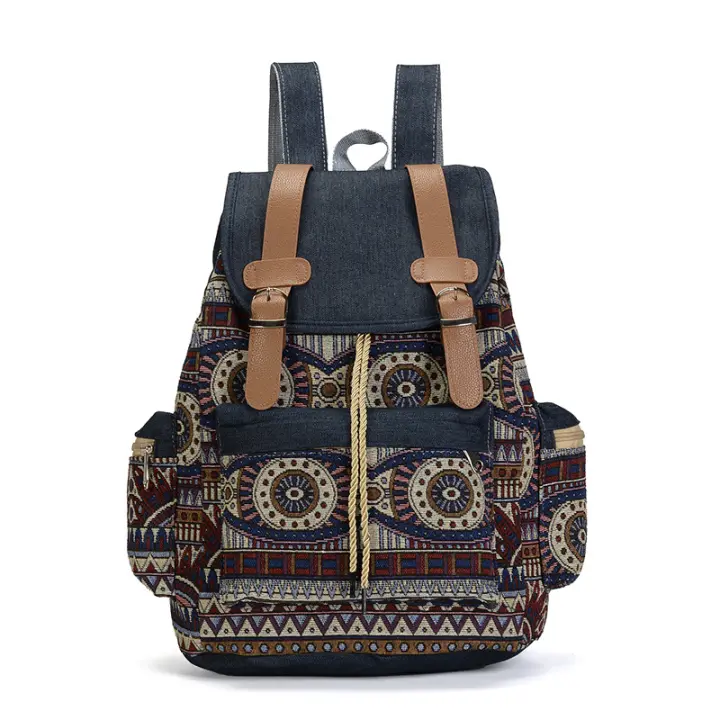 Mochara de Lona with Estampado Sólida Para Mujeres Bolsa Hombre Estudiantes - 1