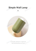 Lámpara De Pared Moderna Nórdica Para Sala De Estar Dormitorio Y Niños Iluminación Básica E27 Decoración De Hogar Beige Negro Azul Gris Verde Rosa Rojo Blanco Amarillo - details 1
