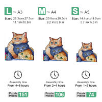 Rompecabezas 3D Personalizado Feliz Gato Regalo Educativo Para Niños Y Adultos Juego De Tablero De Madera Unisex - details 2