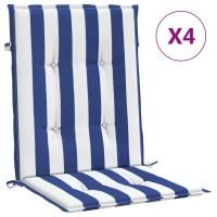 vidaXL Cojines para silla con respaldo bajo 4 uds tela Color Azul y blanco,  Verde y rosa,  Blanco y verde y mas Cojín Decorativo de Asiento Cojines de muebles de salon - details 5