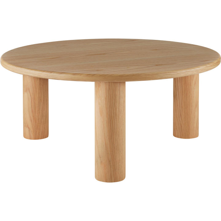 TECTAKE - Mesa de centro SISI redonda, patas de madera maciza, Elegante mesa de centro circular con revestimiento protector, Tablero de mesa de MDF chapado para una enorme estabilidad y resistencia, Patas de madera maciza con protectores de fieltro suave