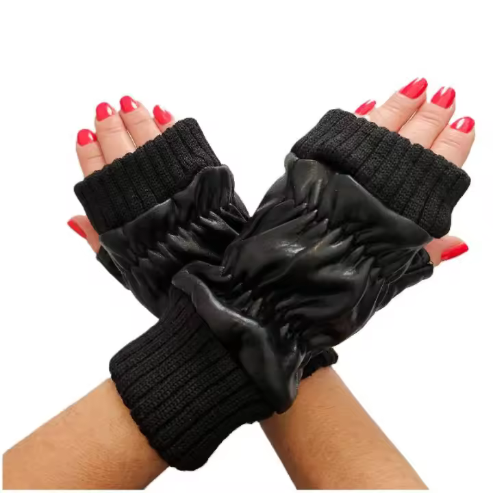 Guantes sin dedos para Mujer Gruesos Calentadores para Invierno Protección contra el frio Talla única Ajustable - 1