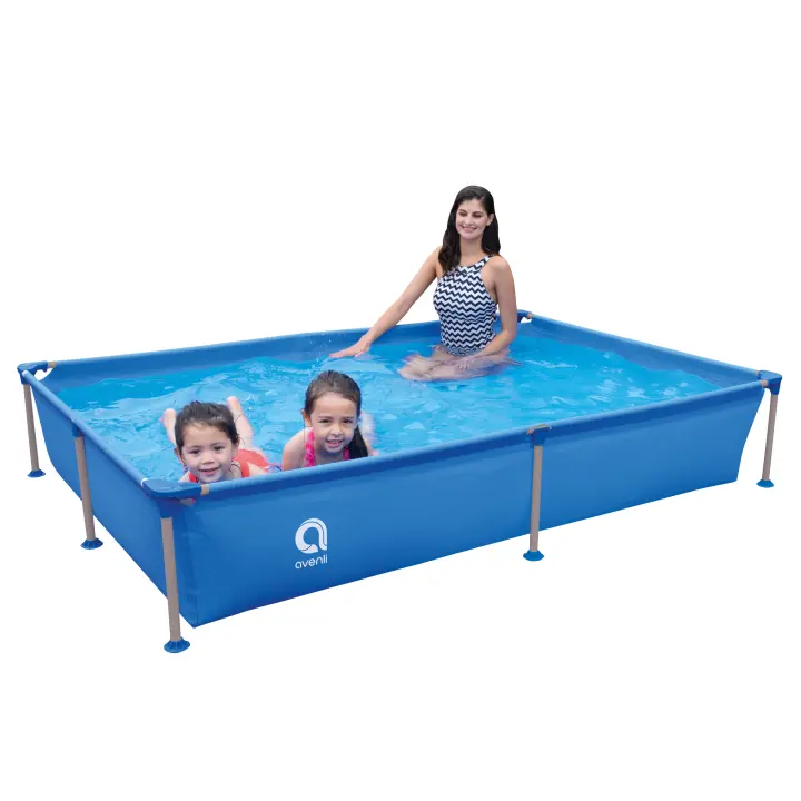 Piscina desmontable AVENLI Rectangular de ±228cm x 159cm x 42cm. Capacidad de agua (90%): 1287L. Instalación fácil y  rápida sin herramientas.  Acero tecnológico anticorrosión.  El material Lam Tech proporciona seguridad y  durabilidad en las paredes. - 1