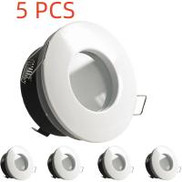 2/5 Pcs IP65 Impermeable Fijación Recessed GU10/MR16 Luz De Punto LED Enclume Redondo Cuadrado Enclume De Bombilla De Spot GU10 Material De Aluminio Blanco - details 1