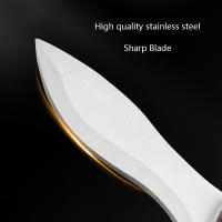 Cuchillo De Cocina Profesional Para Carne Y Frutas Hoja De Acero Inoxidable Mango De Madera Eco-amigable Uso Versátil En Cocina Y Camping - details 4