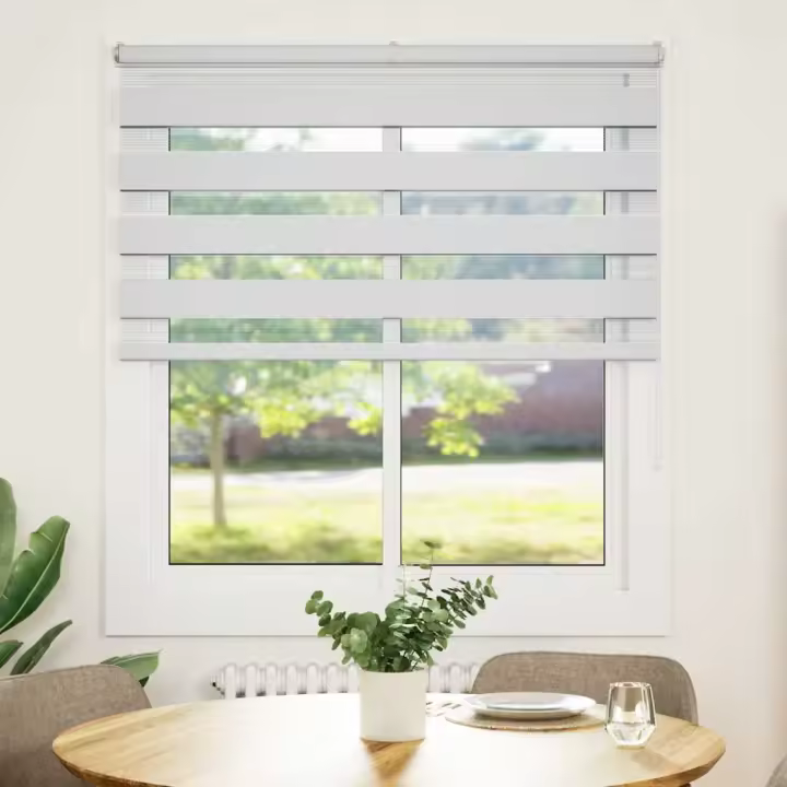 Estor cebra blanco 120x150 cm tejido ancho 115,9 cm poliéster - 1