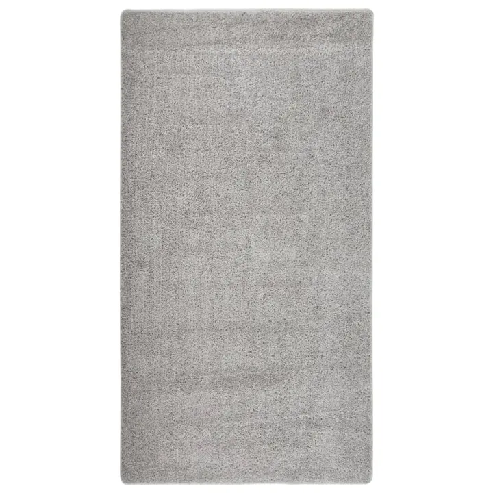 vidaXL Alfombra peluda antideslizante 80x150 cm Color Gris oscuro,  Gris claro,  Crema y mas Alfombras de área  Alfombra de Piso para Sala de Estar Dormitorio Habitación Salón - 1