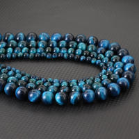 Tigre Azul Piedra De Ojos Noter Grado a 6/8/10/12mm Para Hacer Joyas Perlas Redondas Brillantes Y Llanas Para DIY Pulsera Pendiente Collar - details 3