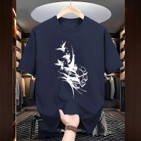 Camiseta De Algodón Para Hombre Vintage Con Impresión De Corvo Estilo Urbano Casual Manga Corta Oversized Top Para La Vida Diaria - details 5