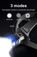 Linterna Frontal LED De Alta Potencia XHP360 Recargable Por USB Con Enfoque Zoomable Impermeable Para Exteriores Y Camping - details 3