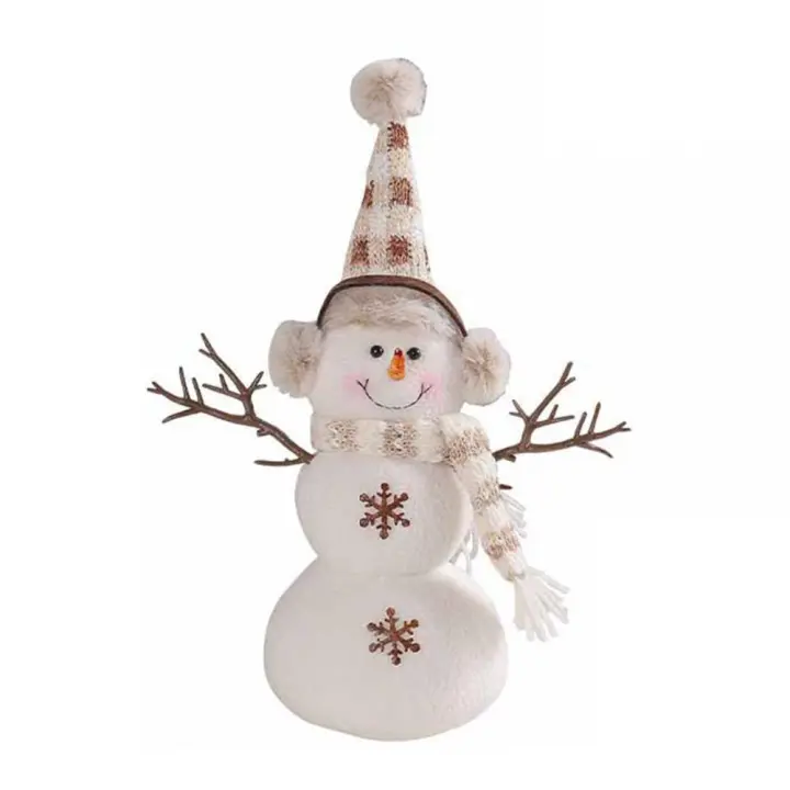 Adorable Muñeco De Nieve De Navidad Decoración De Escritorio Resistente Al Desgaste Y Suave Figura De Fiesta Navidena Para El Hogar - 1