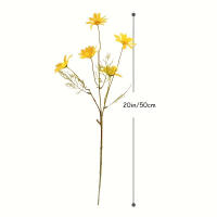 1/3/5Pcs 50cm Girasol Artificial 5Cabezas Flores De Plástico Para Decoración De Boda Novia Hogar Jardín Mesa DIY Sin Embalaje De Venta Al Por Mayor - details 1
