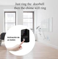 Timbre Inalámbrico con Cámara, Videoportero WiFi Ring Doorbell WiFi 480P Almacenamiento en Nube Timbre Inteligente con Visión Nocturna, Audio Bidireccional (Negro) - details 2