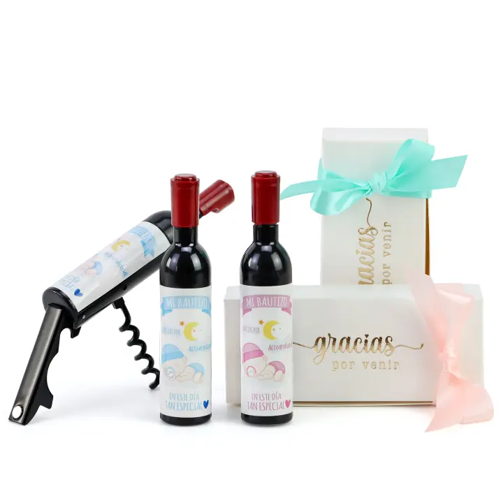 Pack de 12 a 42 unidades de sacacorchos y abridor de botella con etiqueta de bautizo, No personalizable ni editable, Abrebotellas para bautizo, Regalo invitados de bautizo, Regalo invitados bautizo,  Regalantes.com - 1