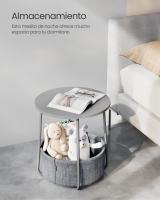 Mesa Auxiliar Redonda con Cesta de Tela - Espaciosa Mesa Lateral para Salón, Dormitorio o Mesita de Noche, Estilo Moderno, Disponible en Varios Colores - details 31