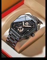 Reloj De Hombre POEDAGAR Moda Luminoso Impermeable Cronógrafo Fecha Reloj De Pulsera Acero Inoxidable Cuarzo Cuadrado Relojes Para Hombres - details 12