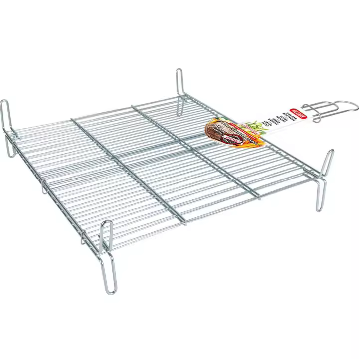Algon - Parrilla Barbacoa Doble Zincada 50x50 cm - Resistente y Fácil de Limpiar - Versátil para Exteriores - Portátil - 1