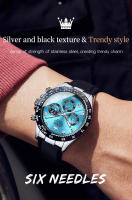 Reloj De Hombre OLEVS En Oro Con Correa De Silicona Luminoso Impermeable Lujo Multifuncional Crónomo Fase De La Luna Reloj De Cuarzo - details 7