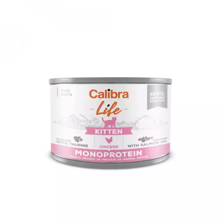 Calibra Cat Life Kitten Chicken 200g ( 6unidades )  / Comida húmeda con pollo para gatitos, también adecuada para hembras embarazadas o lactantes.. - 1