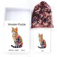 Rompecabezas De Madera En Forma Irregular De Gato De Color Exquisito Caja De Regalo Personalizado De Alta Calidad Para Familia Único Regalo Para Adultos - details 7